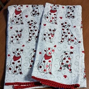 Valentine Dalmatian Print Kitchen Towel Set